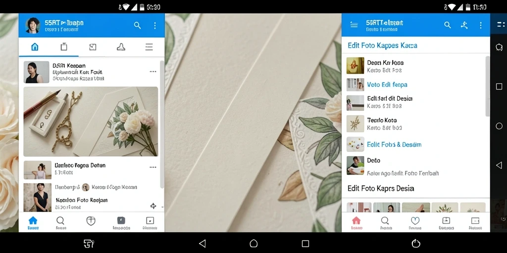 Tampilan antarmuka pengguna aplikasi Edit Foto Kertas Kaca 55RT