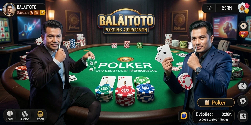 Antarmuka BALAITOTO yang menarik dan fungsional dalam permainan Poker.