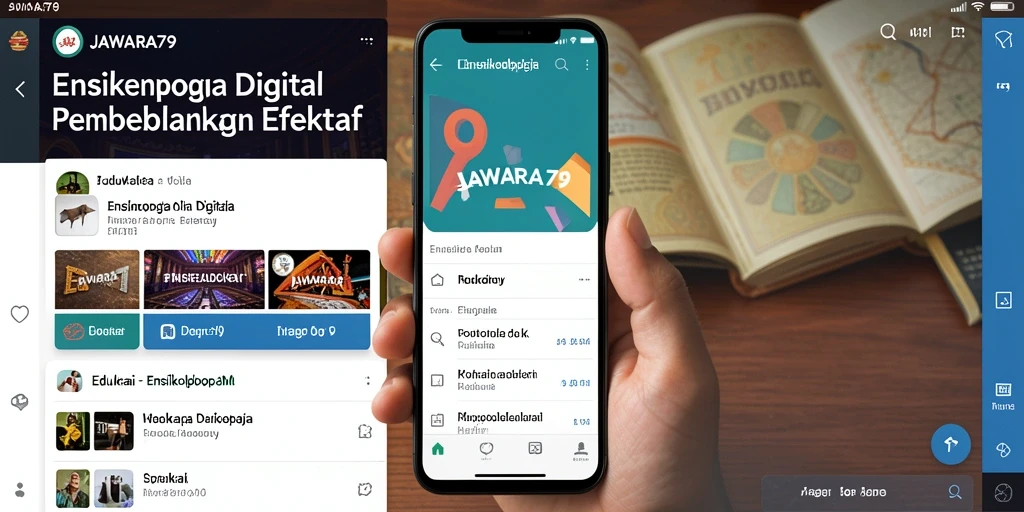 Tampilan antarmuka aplikasi Ensiklopedia JAWARA79 yang informatif.