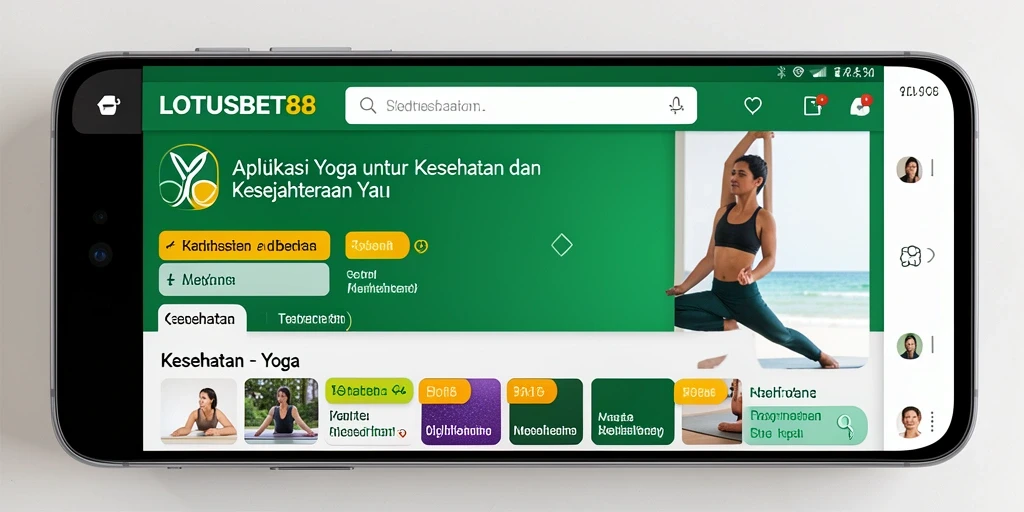 Antarmuka aplikasi LOTUSBET88 menampilkan berbagai latihan yoga yang mudah diakses.