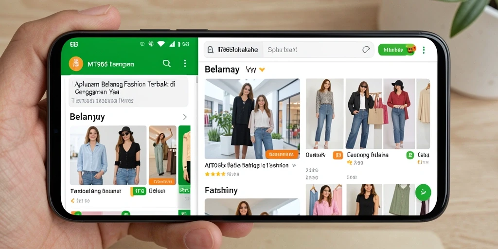 Antarmuka aplikasi MT966 dengan koleksi fashion terbaru.