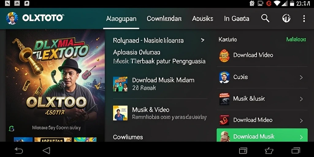 Tampilan antarmuka OLXTOTO yang memudahkan untuk Download Musik.