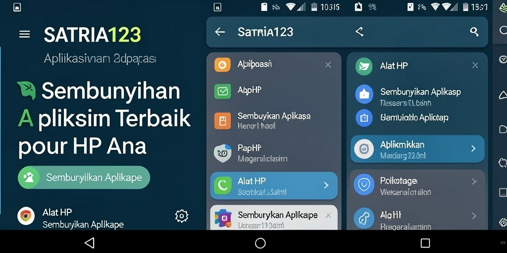 Tampilan antarmuka intuitif SATRIA123 untuk menyembunyikan aplikasi.