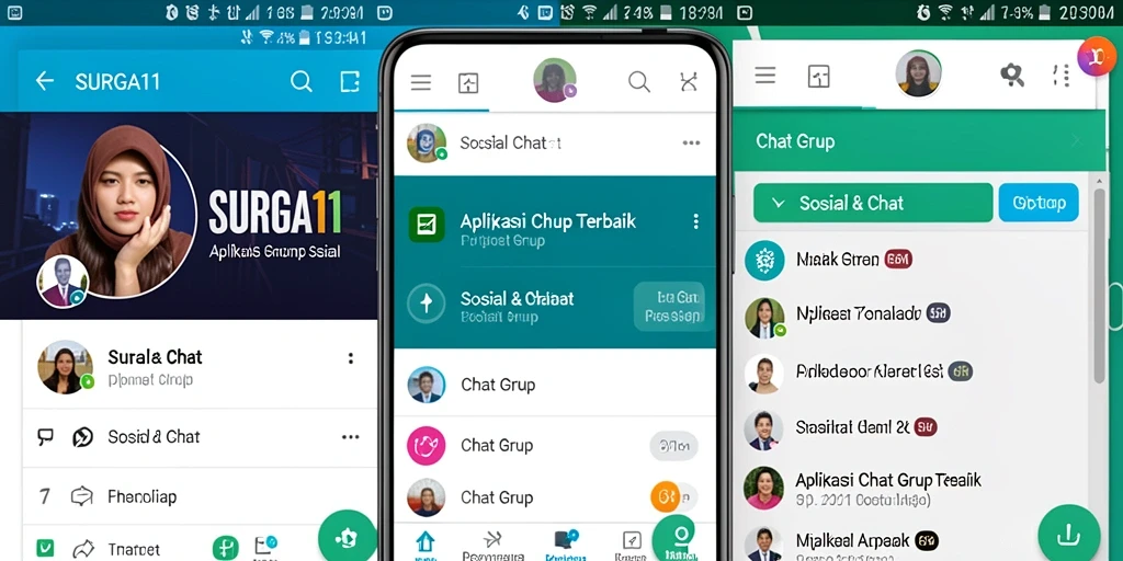 Antarmuka SURGA11 yang modern dan intuitif untuk Chat Grup.