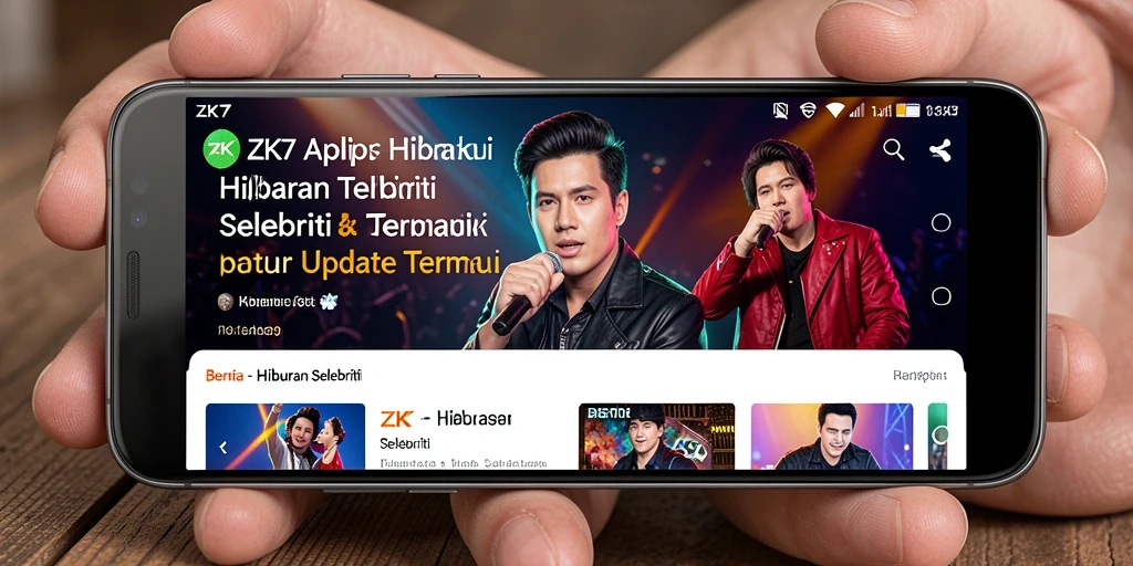 Antarmuka ZK7 yang menarik dan mudah dinavigasi untuk berita selebriti.